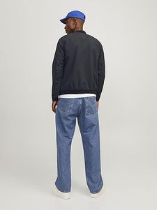 Chaqueta Bomber Azul Oscuro para Hombre Trex Export, Color Sólido, Cierre de un Solo Botón, Estilo Casual para Invierno, Cuero Genuino Tostado - Product Image 5