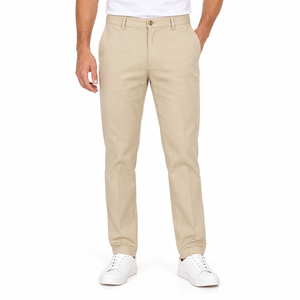 Pantalon habillé décontracté professionnel pour homme, respirant, coupe droite, taille régulière, grandes tailles, hiver, style moderne, en toile de coton - Product Image 1