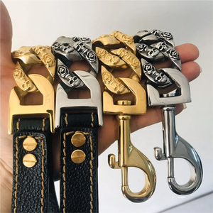 Correa para Mascotas de Acero Inoxidable de 32 mm con Diseño de Calavera, Estilo Hip-Hop, Antipérdida para Perros Medianos y Grandes - Product Image 1