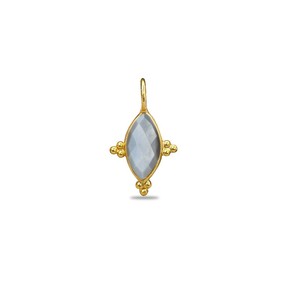 Gold Plated Marquise Grey <b>Moonstone</b> Gemstone Charm <b>Pendant</b> | Handmade Jewelry Findings Wholesale - Product Image 1