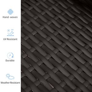 Adjustable Blue Rattan Recliner <b>Chair</b> <b>Hand</b>-Woven All-Weather Wicker for Outdoor Patio Garden Poolside Use - Product Image 4