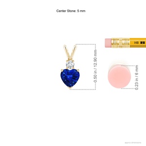 2026 New Arrival 14K 18K <b>Gold</b> Heart-Cut Natural 0.4Ct Blue Sapphire <b>Pendant</b> Link Chain Necklace With 0.04Ct Diamond Gift For Her - Product Image 3