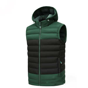 Nouveau design – Gilet matelassé sans manches pour homme avec blocs de couleur, capuche amovible et rembourrage en duvet pour l'hiver - Product Image 4