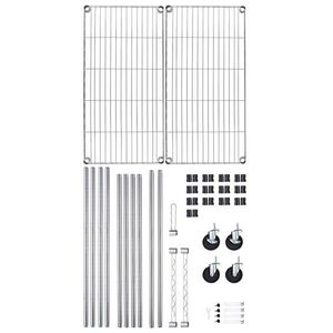 Organizzatore per Armadio Resistente Cromato, Appendiabiti Portatile con Ganci, Scaffale per Casa - Product Image 1