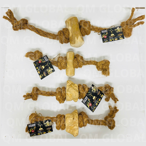 Juguete Ecológico Moderno de Madera para Perros, Pelota de Cuerda Resistente para Limpiar los Dientes, Entrenamiento de Tracción y Juego Interactivo - Product Image 1