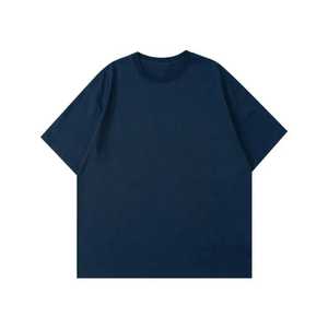T-shirt Homme Oversize Violet Uni à Manches Courtes Col Rond Tricoté Coupe Décontractée Longueur Standard Teint Uni - Product Image 3