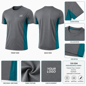 Camiseta Deportiva Personalizada para Hombre, Corte Atlético con Paneles de Malla - Ideal para Gimnasio, Running y Entrenamiento Crossfit - Product Image 4