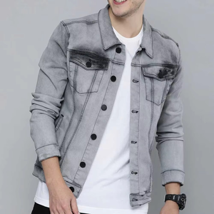 Chaqueta Vaquera Formal Vintage Personalizada para Hombre 2026, con Estampado y Bordado, Transpirable, de Alta Calidad, Lavado Intenso, Cierre de Botones - Product Image 1