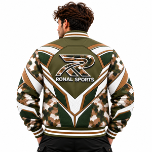 Chaquetas de Béisbol Personalizadas con Bolsillos y Parches Bordados, Chaqueta Casual, Chaquetas Bomber para Hombre, Impresión Personalizada por Ronal Sports - Product Image 4