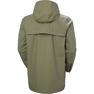 <b>Men's</b> Hooded Waterproof Rain Jacket Long Sleeve Casual Outdoor PU Coat With Pockets Autumn Wear - Product Image 2