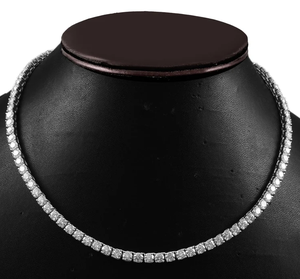 Luxury Moissanite Tennis Necklace <b>Iced</b> <b>Out</b> VVS Diamond Look Hip Hop Jewellery White Gold <b>Chain</b> Classic Shine - Product Image 1