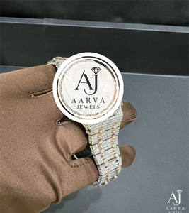 Montre mécanique en acier inoxydable avec incrustation de diamants, bracelet de 20 mm, cadran rond analogique, cadeau de luxe pour femmes - Product Image 2