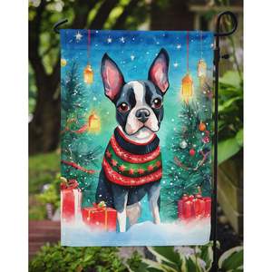 Boston Terrier Christmas <b>Garden</b> Flag Multicolor Decorative Mailbox Flag <b>for</b> Patio Artwork Yard Lawn <b>Sign</b> <b>for</b> Yard Flower Beds - Product Image 3