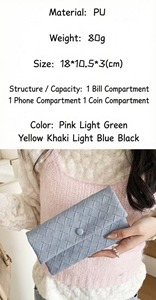 Decent Quality Reasonable Class Woven Long PU Leather Minimalist Ins Style Soft Clutch <b>Zipper</b> <b>Wallet</b> Women Luxury Famous Brand - Product Image 6
