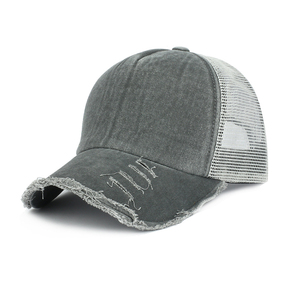 New Low Profile Acid Wash <b>Men</b> Distressed Trucker Hat Custom Mesh <b>Baseball</b> <b>Cap</b> for Women Casual Street Wear With new Designs - Product Image 5