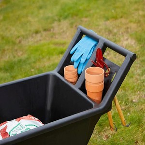 Chariot de jardin robuste en plastique avec roues et poignée de traction, chariot utilitaire pour le jardinage et le transport de bois de chauffage, OEM Vietnam ODGGAD003 - Product Image 4