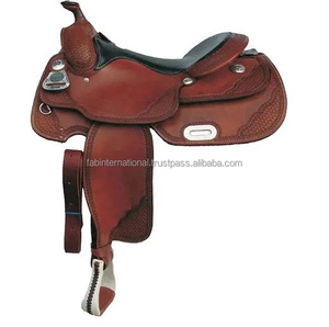 Selle d'équitation anglaise en cuir véritable pour dressage, équipement d'équitation - Product Image 1