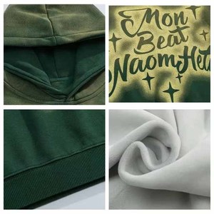 Sudadera con Capucha Personalizada al por Mayor con Letras en Degradado, Sudadera Unisex de Forro Polar Verde Oliva, Fabricante OEM ODM - Product Image 5
