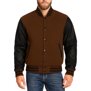 Chaqueta Universitaria Personalizada Premium, Chaqueta Bomber Letterman, Chaqueta de Mezcla de Lana Estilo Urbano, Parches Bordados OEM, Marca Personalizada - Product Image 3