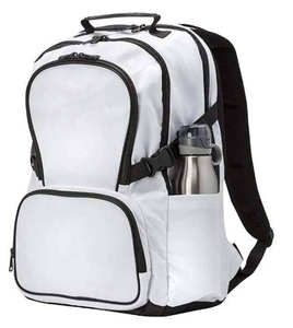 Mochila Deportiva Casual de Nailon Blanco con Múltiples Bolsillos y Detalles Negros, Mochila Deportiva de Moda para Animadoras - Product Image 5