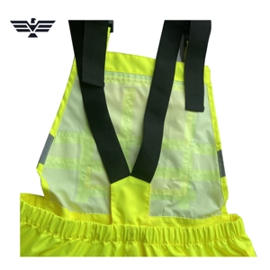 Custom Hi Vis Waterproof Safety Bib <b>Overalls</b> Reflective Rain Dungarees <b>Men's</b> PVC Industrial Workwear High Visibility Bib Pants O - Product Image 4