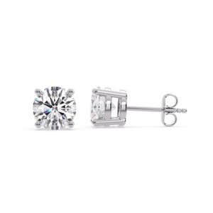 Classic Round Diamond <b>Stud</b> <b>Earrings</b> 0.30 Ct Lab Grown Diamond In 18K Gold And Platinum - Product Image 3