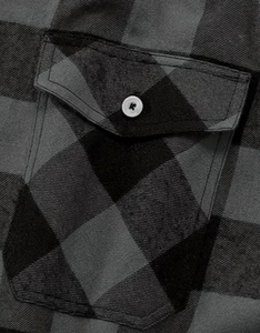 Chemise en flanelle à manches longues en coton à carreaux gris et noir unisexe Hardihood International HI-MFS-01 Taille adulte - Product Image 5