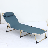 Lit pliant portable réglable, design moderne avec cadre en métal pour le camping en plein air, l'hôpital, la plage, le parc et l'école