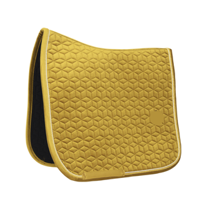 Tapis de selle de dressage en velours jaune moutarde matelassé 3D, prix d'usine, vente chaude - Product Image 1