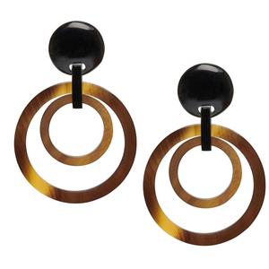 Boucles d'oreilles créoles artisanales en corne de buffle, naturelles, polies, légères, bijoux de mode bohème pour femmes et jeunes filles, usage quotidien - Product Image 6