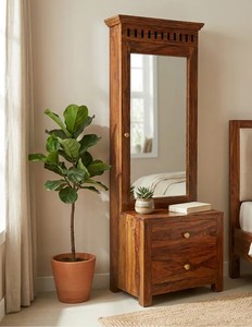 Solid Wood Extra Tall <b>Dressing</b> <b>Table</b> | 78 Inch Standing <b>Mirror</b> Vanity Cabinet | Wholesale Bedroom Furniture - Product Image 1