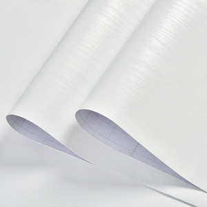 Papier Peint <span class=keywords><strong>Moderne</strong></span> Blanc en Vinyle PVC avec Texture Grain de Bois, Autocollant Mural Amovible et Imperméable pour <span class=keywords><strong>Cuisine</strong></span>, Chambre et Salle de Bain - Product Image 2