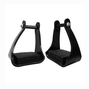 Estribos de Aluminio de la Mejor Calidad 100% con Almohadilla de Goma y Tachuelas Metálicas, Estribos Negros para Caballo con Almohadilla de Goma - Product Image 1