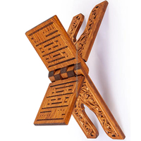 Soporte de Madera para el Corán, Tallado, Plegable, Rectangular, Decoración Religiosa para el Hogar, Artesanía