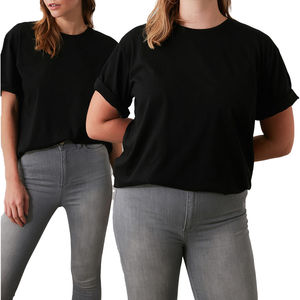 Fabrication OEM T-shirt pour femme de haute qualité, design vintage avec logo personnalisé, doux, respirant, écologique, pour l'été - Product Image 2