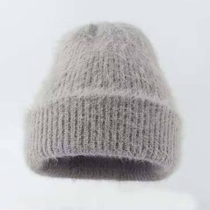 Custom Logo Design Mohair Beanies Soft Mohair Beanies Warm Knit <b>Winter</b> Hat Mohair Beanies - Product Image 6