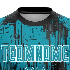 Camiseta de Fútbol Personalizada con Nombre de Equipo, Negra y Verde Azulado, Impresión Sublimada, Absorbe la Humedad, Manga Corta, Unisex, Corte Atlético - Product Image 4