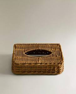 Boîte à mouchoirs rectangulaire classique en osier tressé à la main, support durable en rotin pour mouchoirs en papier, idéal pour les intérieurs rustiques - Product Image 3