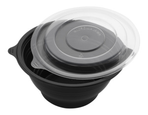 Tazón de Plástico Negro Biodegradable, Libre de BPA, Desechable y Reutilizable, con Tapa Transparente Ventilada, Apto para Microondas, para Pizza, Picnic y Comida para Llevar - Product Image 6