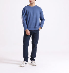 Sudaderas de Felpa Suave para Hombre, Corte Regular, 100% Algodón, Color Azul Sólido, Estilo Casual, Marca OEM Premium - Product Image 3