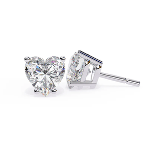 Pendientes de Moissanita en Forma de Corazón, Plata de Ley 925, Regalo Elegante para Mujer, Joyería Romántica, Pendientes Brillantes - Product Image 1