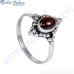 Vintage 925 Sterling <b>Silver</b> Oval Cut <b>Garnet</b> <b>Ring</b> Bezel Setting Flower Shape Bohemia Style Unisex Gemstone Jewelry Everyday Wear - Product Image 3