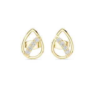 14K White Gold Round Lab-Grown <b>Diamond</b> Everyday Wear Earrings for Women | New Grown <b>Diamond</b> - Product Image 2