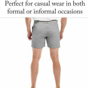 Bermudas de Algodón Súper Suaves para Hombre, Pantalones Cortos Chinos Personalizables de Cintura Media, Elásticos en 4 Direcciones, Impermeables, Estilo Casual - Product Image 4