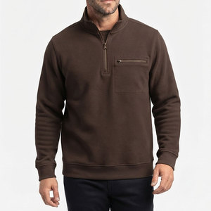 Men's Quarter <b>Zipper</b> <b>Sweatshirt</b> Full Sleeves Stand Collar Neckline Heavyweight Cotton Fleece Fabric Custom Logo <b>Sweatshirt</b> - Product Image 1