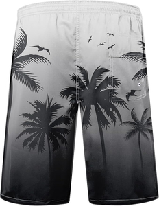 Shorts de bain pour hommes à taille élastique personnalisable avec cordon de serrage, en nylon et 100% polyester, pour la course et la plage, avec doublure en maille - Product Image 2