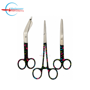Ensemble de ciseaux d'infirmière imprimés en acier inoxydable OEM Medipower Instruments |   Ciseaux pour pansements traumatiques |   Pinces hémostatiques |   Chirurgical - Product Image 1