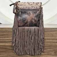 Nouveau sac bandoulière en cuir de vachette fait main à grande capacité avec franges, style western, sac à main bohème en cuir ciselé, sac de voyage style cowgirl