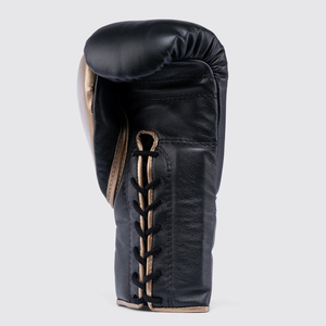 <b>Custom</b> Professional Black Gold Fly Boxing <b>Gloves</b> Genuine Leather Fly Boxing Sparring <b>Gloves</b> Kickboxing Training <b>Gloves</b> - Product Image 4