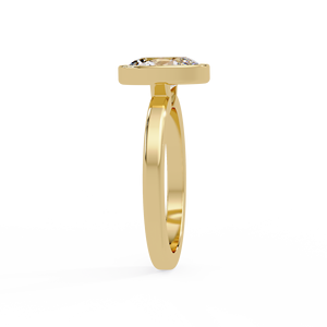 Anillo de Compromiso Minimalista con Bisel Ovalado y Diamante Cultivado en Laboratorio de 1.0ct 2.0ct 3.0ct, Oro Amarillo de 14K, Certificado IGI, Joyería Personalizada - Product Image 4